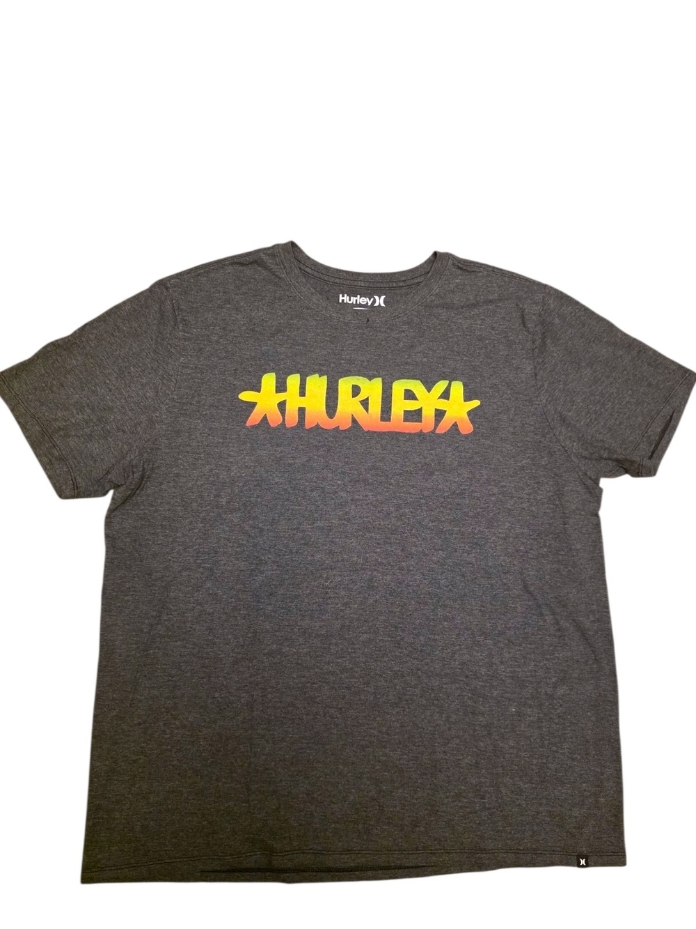 Hurley Charcoal Tee with Yellow-Orange Gradient Logo